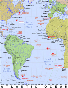 Map of the Atlantic Ocean